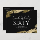 60e verjaardag Kijk wie Goud Zwart Save the Date Briefkaart (Voorkant / Achterkant)
