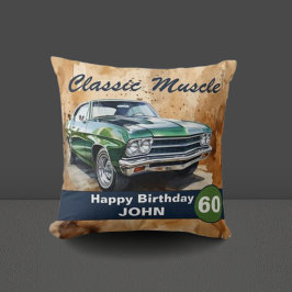 60e verjaardag, klassieke spier auto kussen