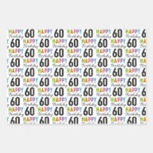 60e verjaardag Kleurrijk Typografie Wrapping Paper (Voorkant 3)