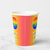 60e verjaardag: kleurrijk, vun regenboogpatroon #  papieren bekers (Rechts)