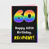 60e verjaardag: kleurrijke regenboog # 60, aangepa kaart (Voorkant)