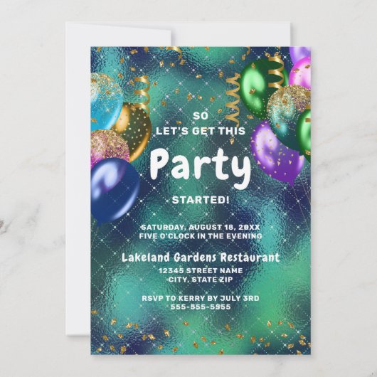 60e verjaardag kleurrijke roze ballonnen 60e verja kaart (Achterkant)