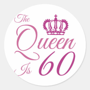 60e verjaardag koningin ronde sticker