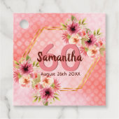 60e verjaardag Koraalgoudbloemen Dank je wel Bedankjes Labels (Voorkant)