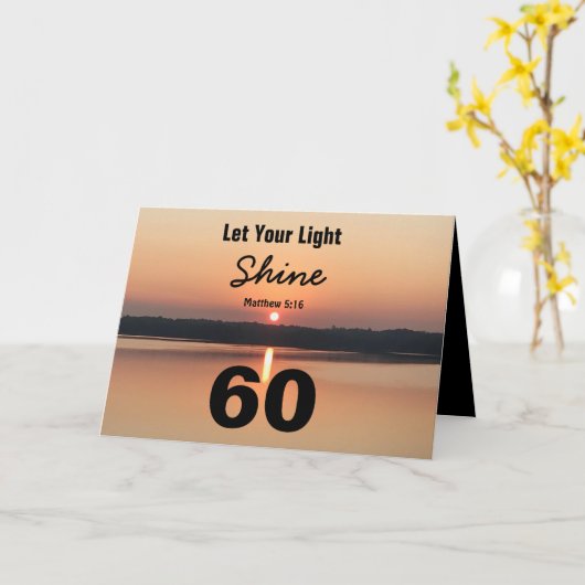 60e verjaardag Laat uw licht schijnen Zon Bijbel Q Kaart (Gele Bloem)