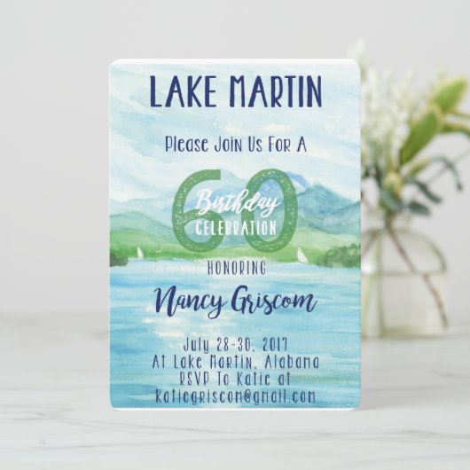 60e verjaardag Lake Weekend Kaart (Staand voorkant)
