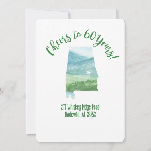 60e verjaardag Lake Weekend Kaart (Achterkant)