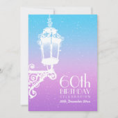 60e verjaardag lamp blauw en Paars Kaart (Voorkant)