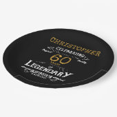 60e verjaardag Legendary Zwart Goud Retro Papieren Bordje (Gekanteld)