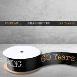 60e verjaardag Legendary Zwart Goud Retro Satijnen Lint<br><div class="desc">Voor degenen die hun 60ste verjaardag vieren hebben we het ideale verjaardagsfeestlint met een gevoel. De zwarte achtergrond met een wit en goud typografie ontwerp is eenvoudig en toch elegant met een retro gevoel. Pas de tekst van dit verjaardagscadeau eenvoudig aan met behulp van de meegeleverde sjabloon. Onderdeel van een...</div>