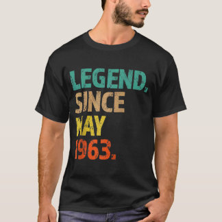 60e verjaardag Legende sinds mei 1963 60 jaar oud T-shirt