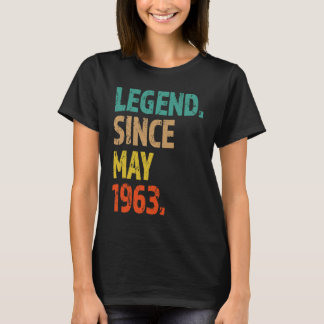 60e verjaardag Legende sinds mei 1963 60 jaar oud T-shirt