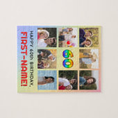 60e verjaardag: Leuke regenboog #, aangepaste naam Legpuzzel (Horizontaal)