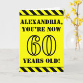 60e verjaardag: Leuke stencil stijl tekst, aangepa Kaart (Gele Bloem)