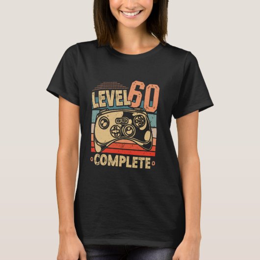 60e verjaardag LEVEL 60 COMPLETE 60 jaar Gaming T-shirt (Voorkant)