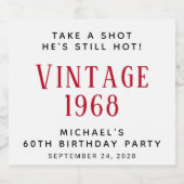  60e verjaardag likeurfles etiket (Enkel label)