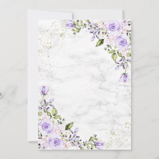 60e Verjaardag Lila Lavendel Waterverf Marmer Kaart (Achterkant)