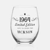 60e verjaardag Limited Edition 1964 Wijnglas Zonder Voet (Voorkant)