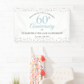 60e verjaardag Love Hearts Confetti Welkom Spandoek (Insitu)