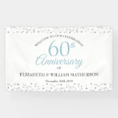 60e verjaardag Love Hearts Confetti Welkom Spandoek (Horizontaal)