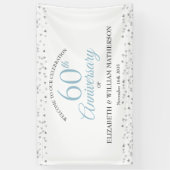 60e verjaardag Love Hearts Confetti Welkom Spandoek (Verticaal)