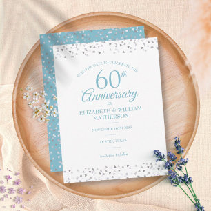 60e verjaardag Love Hearts Save the Date Briefkaart