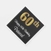 60e verjaardag ~ Luxurieuze Faux Gold-look # Servet (Hoek)