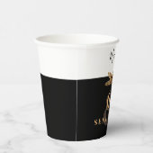 60e verjaardag Luxury Golden Flowers Elegant Class Papieren Bekers (Rechts)