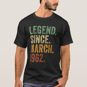 60e verjaardag maart geboren 60 jaar legende sinds t-shirt