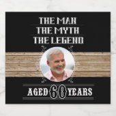 60e verjaardag Man de mythe de Legende partij Bier Etiket (Enkel label)