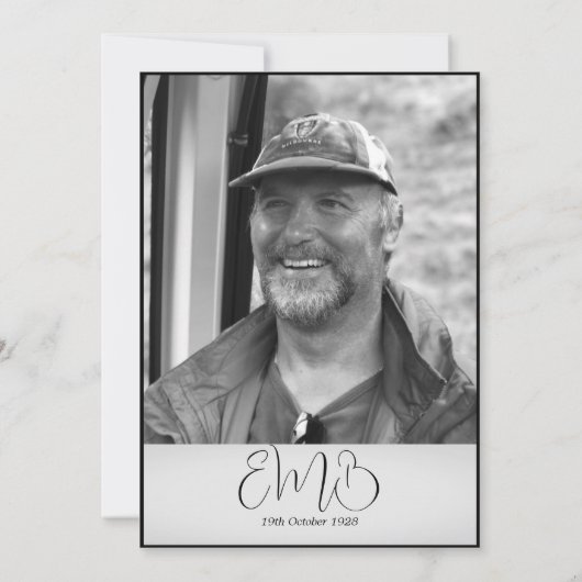 60e verjaardag man stijlvolle foto monogram verjaa kaart (Achterkant)