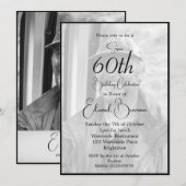 60e verjaardag man stijlvolle foto monogram verjaa kaart (Voorkant / Achterkant)