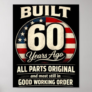 60e verjaardag man vrouw gebouwd 60 jaar geleden g poster