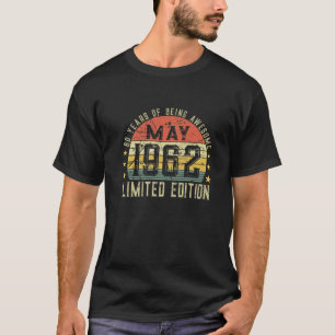 60e verjaardag Mannen mei 1962 60 jaar oud T-shirt