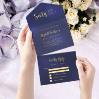 60e verjaardag marine blauw goud rsvp