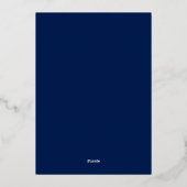 60e verjaardag marine Blue Gold Foil uitnodiging (Achterkant)