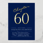 60e verjaardag marine Blue Gold Folie Uitnodiging (Voorkant)