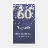 60e verjaardag marineblauwe zilveren sterren servet (Voorkant)