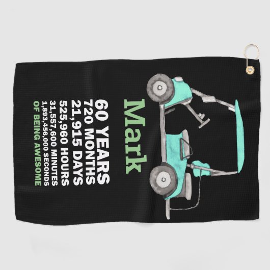 60e verjaardag Mark 60 jaar Geweldige Golfhanddoek (Horizontaal)