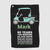 60e verjaardag Mark 60 jaar Geweldige Golfhanddoek (Voorkant)