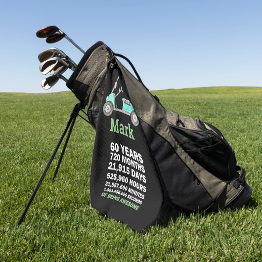 60e verjaardag Mark 60 jaar Geweldige Golfhanddoek (Groen)