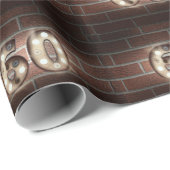 60e verjaardag Markie Licht teken op baksteen Cadeaupapier (Rol Hoek)