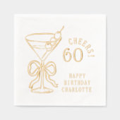 60e verjaardag Martini Cheers Sixty gepersonalisee Folie Servetten (Voorkant)