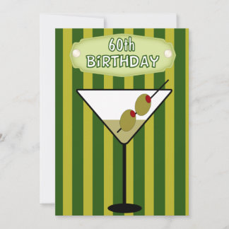 60e verjaardag Martini Party uitnodiging