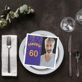 60e verjaardag marvy blue gold foto jongen servet