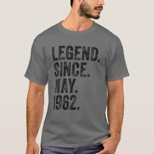 60e verjaardag mei geboren 60 jaar vanaf 1962 t-shirt