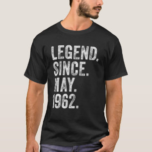 60e verjaardag mei geboren 60 jaar vanaf 1962 t-shirt