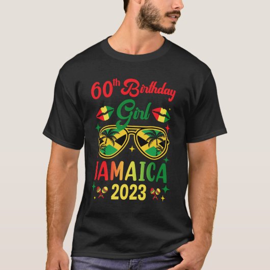 60e verjaardag meisje Jamaica Party Outfit Matchin T-shirt (Voorkant)