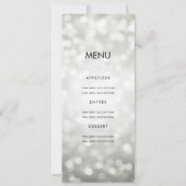 60e verjaardag Menu Zilveren Glitter Lights Kaart (Achterkant)