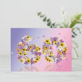 60e verjaardag, met bloemen letters kaart (Staand voorkant)